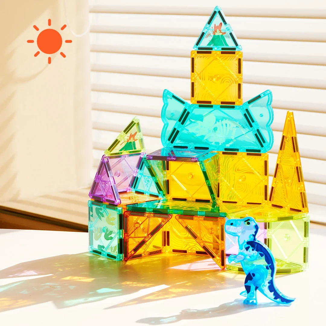Mideer Colourful Magnetic Tiles: Jurassic Adventure 48 Pieces