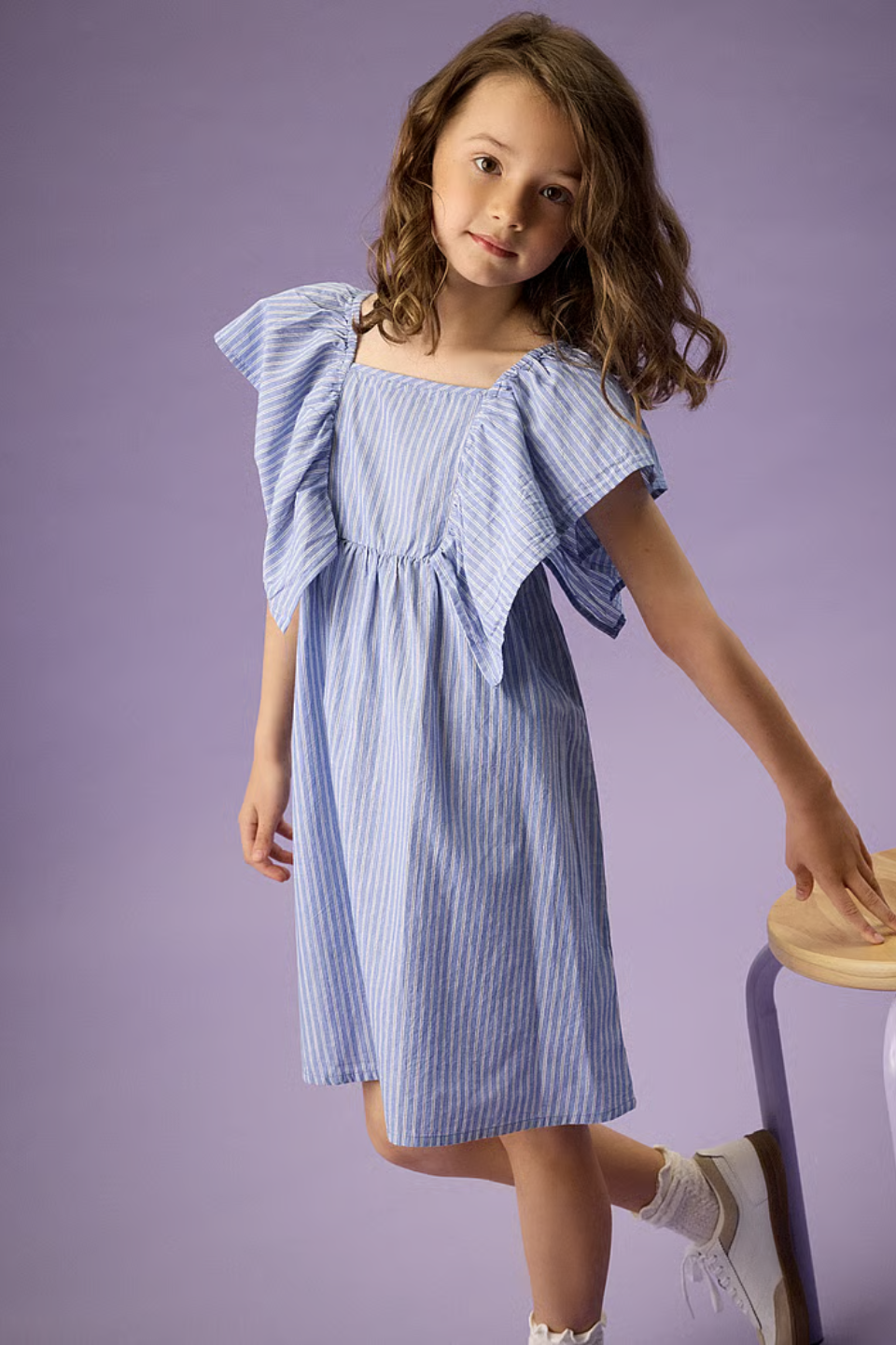 Creamie Dress Woven Stripe - 8Y