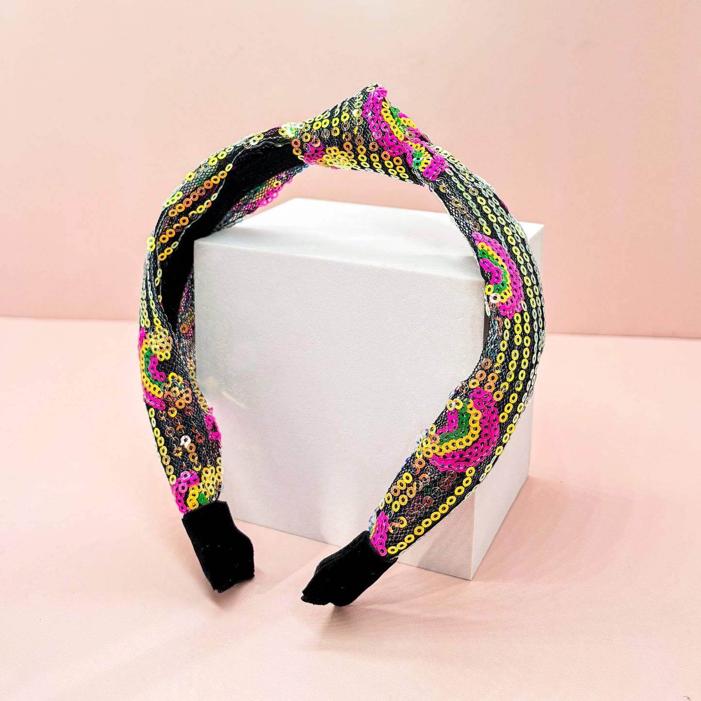 Frog Sac Kids Sequin Knot Headband, Rainbow