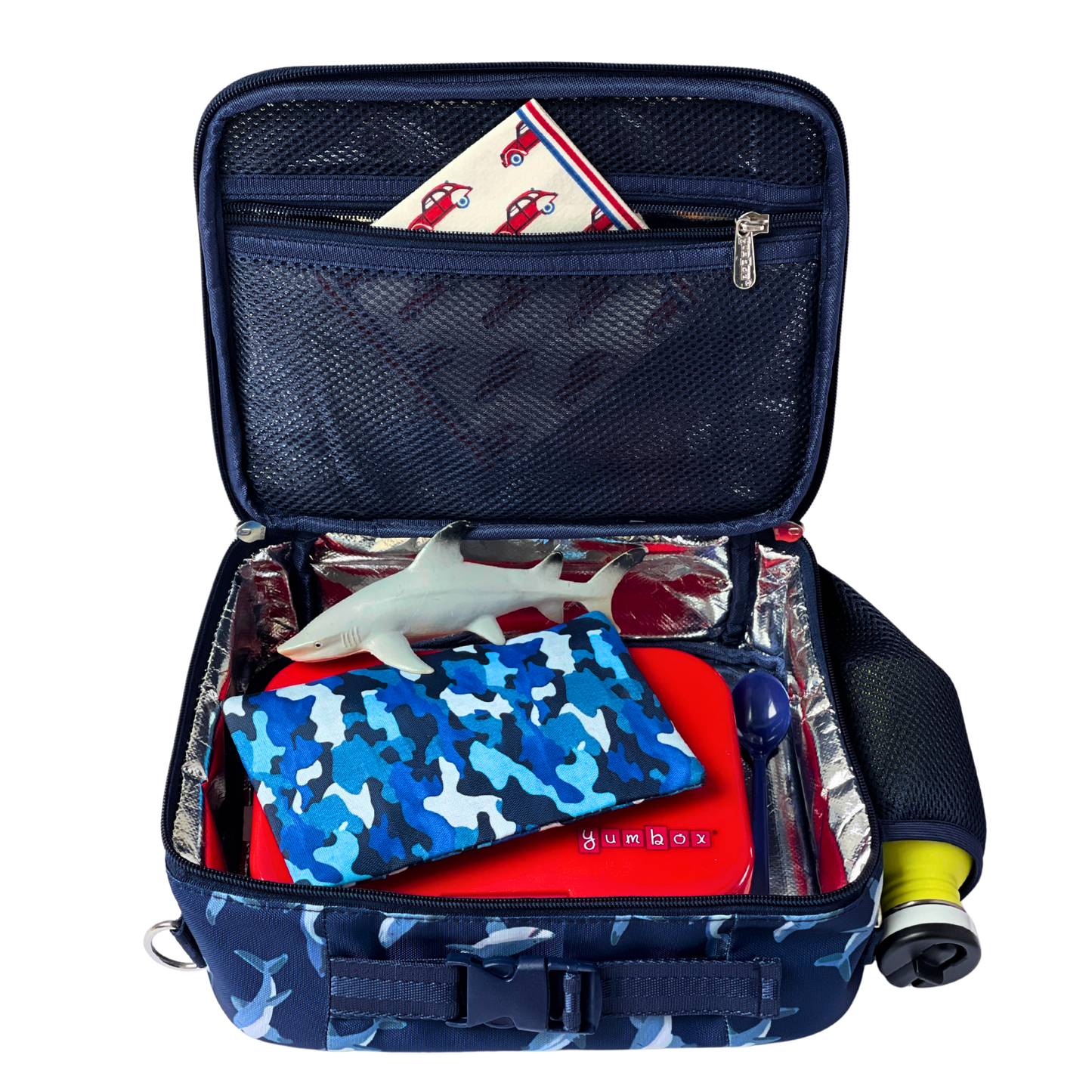 Yumbox - Yumbox Kids Lunch Bag – Shark Print, Insulated, 3-Way Carry