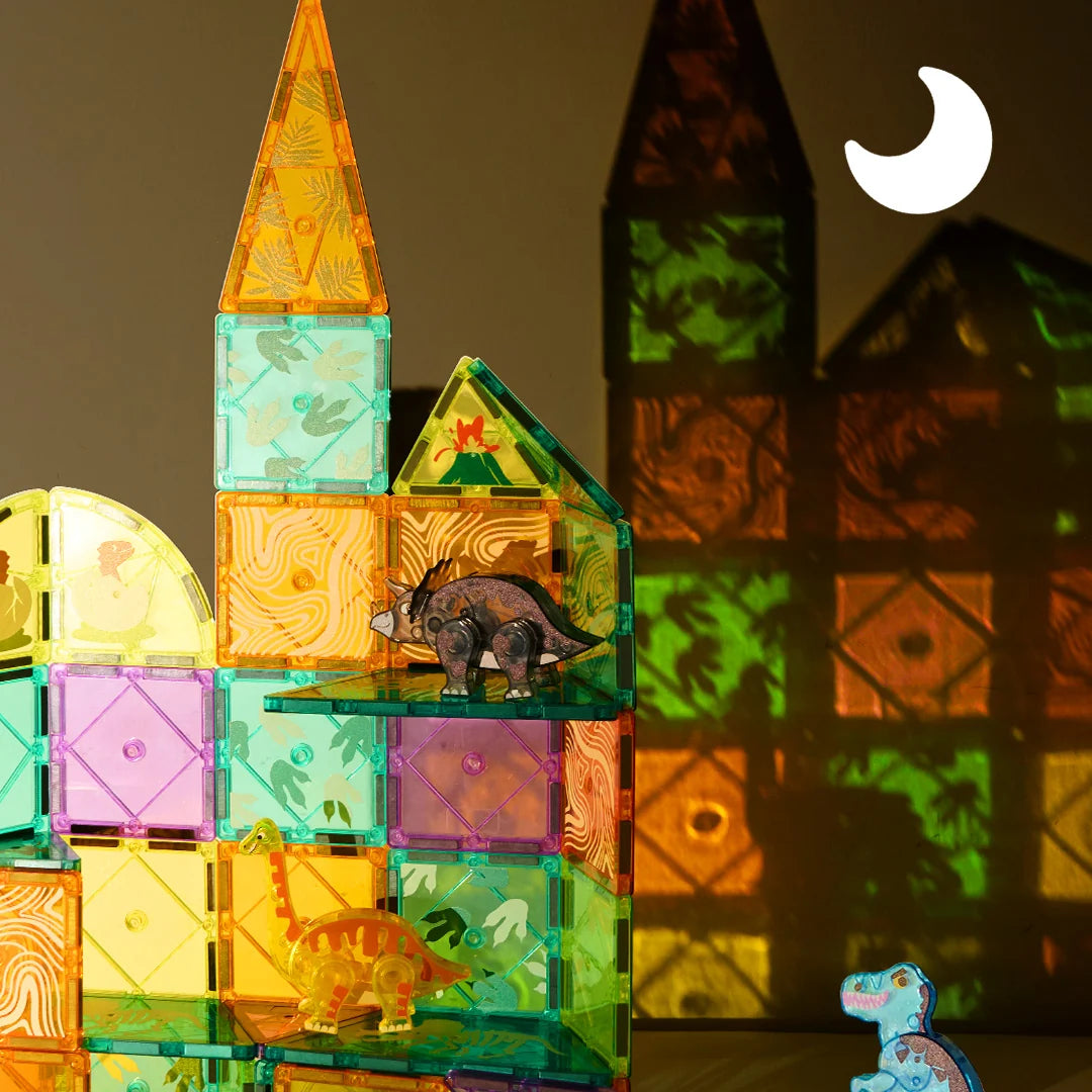 Mideer Colourful Magnetic Tiles: Jurassic Adventure 48 Pieces