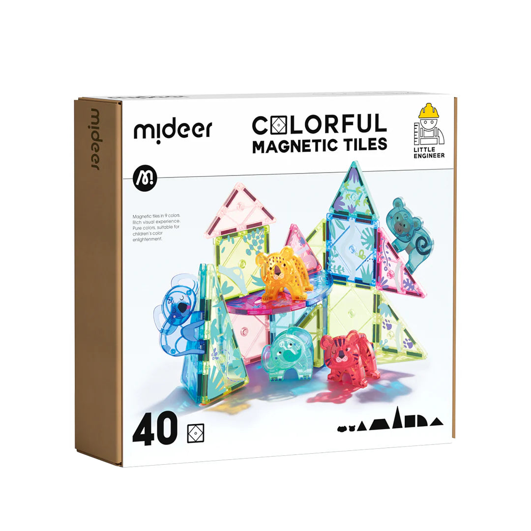 Mideer Colourful Magnetic Tiles: Wonderful Forest 40 Pieces