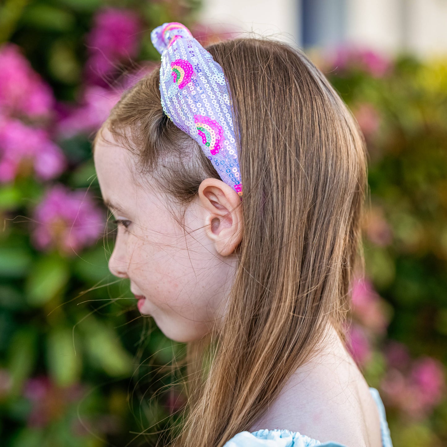 Frog Sac Kids Sequin Knot Headband, Rainbow