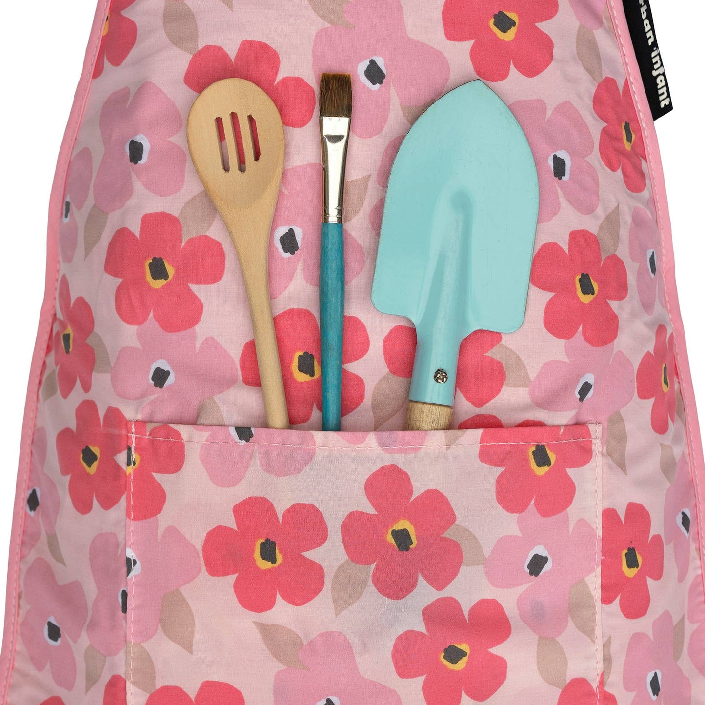 Urban Infant - Little Helper Kids Apron, Washable Cotton/Poly - Poppies: MEDIUM