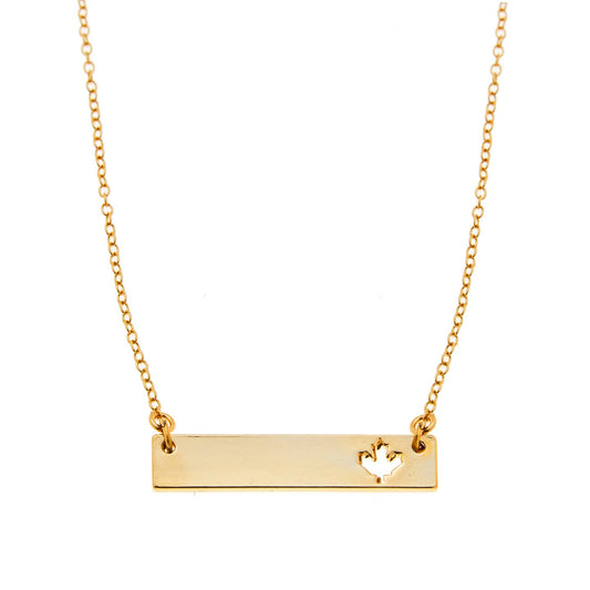 Foxy Originals - Maple Leaf Bar Necklace | Made in Canada |