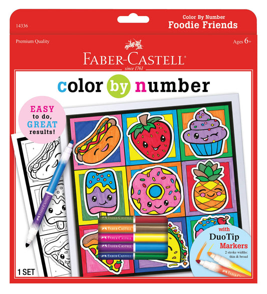 Faber-Castell / Creativity for Kids - Marker Color by Number Foodie Friends for Kids
