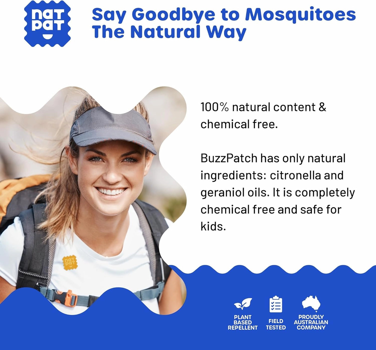 NATPAT Adult BuzzPatch Mosquito Repellent Patches