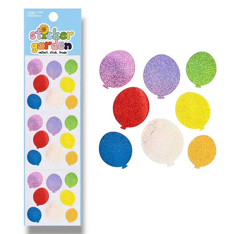 Sticker Garden - Glitter Birthday Balloons Sticker Sheet