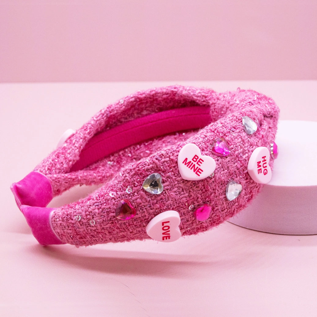 Frog Sac - Kids Embellished Knot Headband - Candy Valentines Day Heart