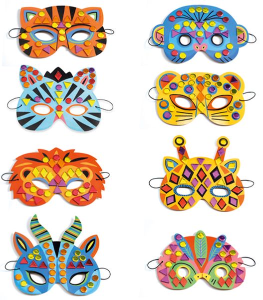 Djeco - Do It Yourself:  Mosaic Jungle Animal Masks