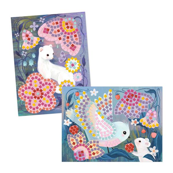 Djeco - Glittery Sticker Mosaics: Animals of the Undergrowth