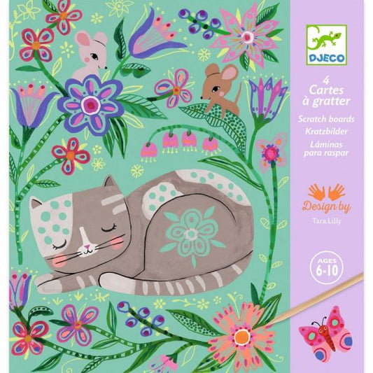 Djeco - Scratch Cards Art Activity: Floral Encounters