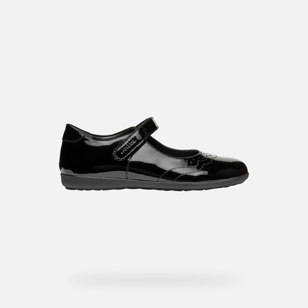 Geox Kids Iberide Mary Jane Black Patent Leather Shoes