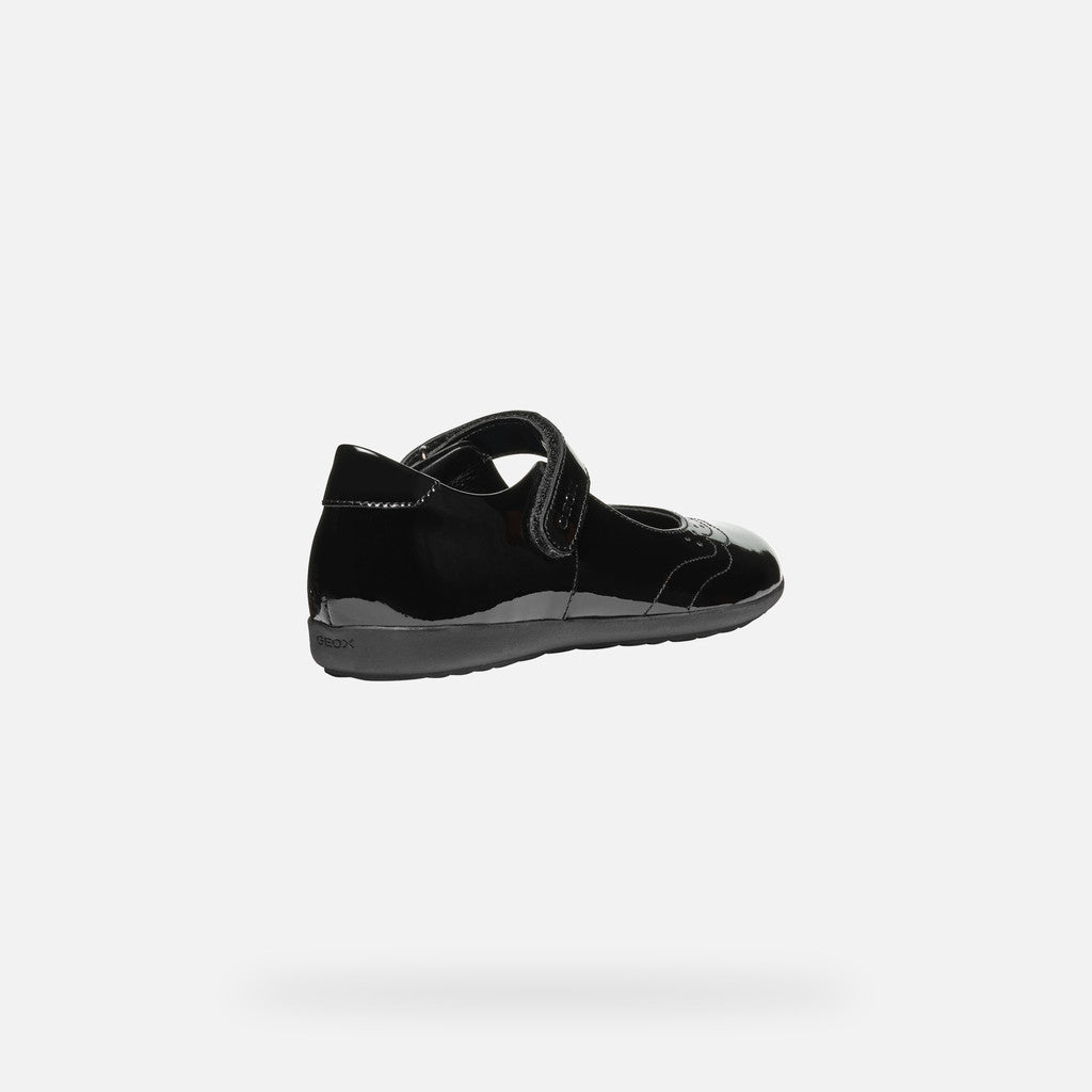 Geox Kids Iberide Mary Jane Black Patent Leather Shoes