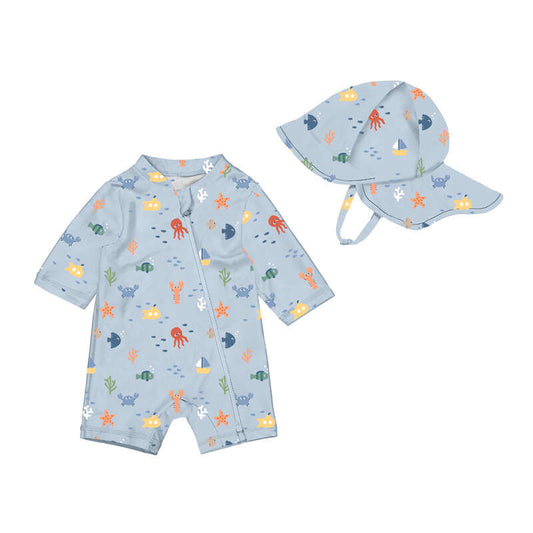 Mayoral Bathing Bodysuit with Hat