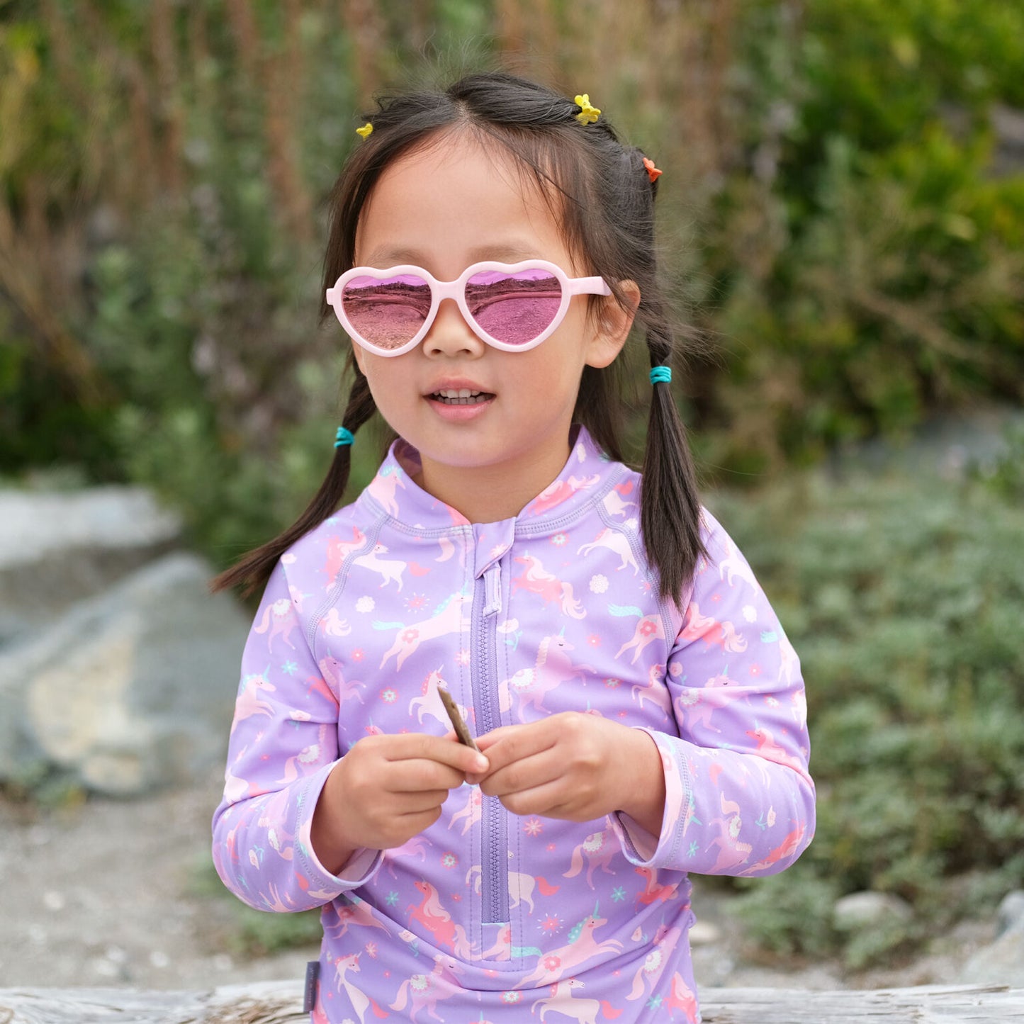 Jan & Jul - Kids Polarized Heart Sunglasses Pink 1