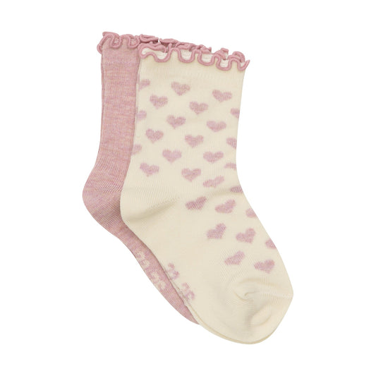 Minymo Lettuce Hem Socks, 2-Pack