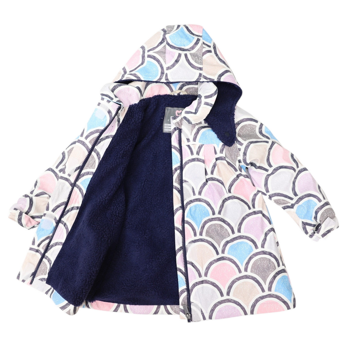 Korango Arch Print Lined Raincoat Blue