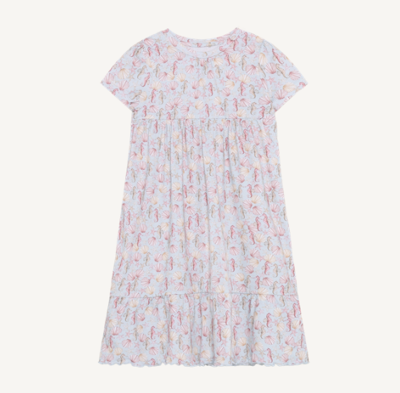 Minymo - All Over Print Seahorses & Shells Dress