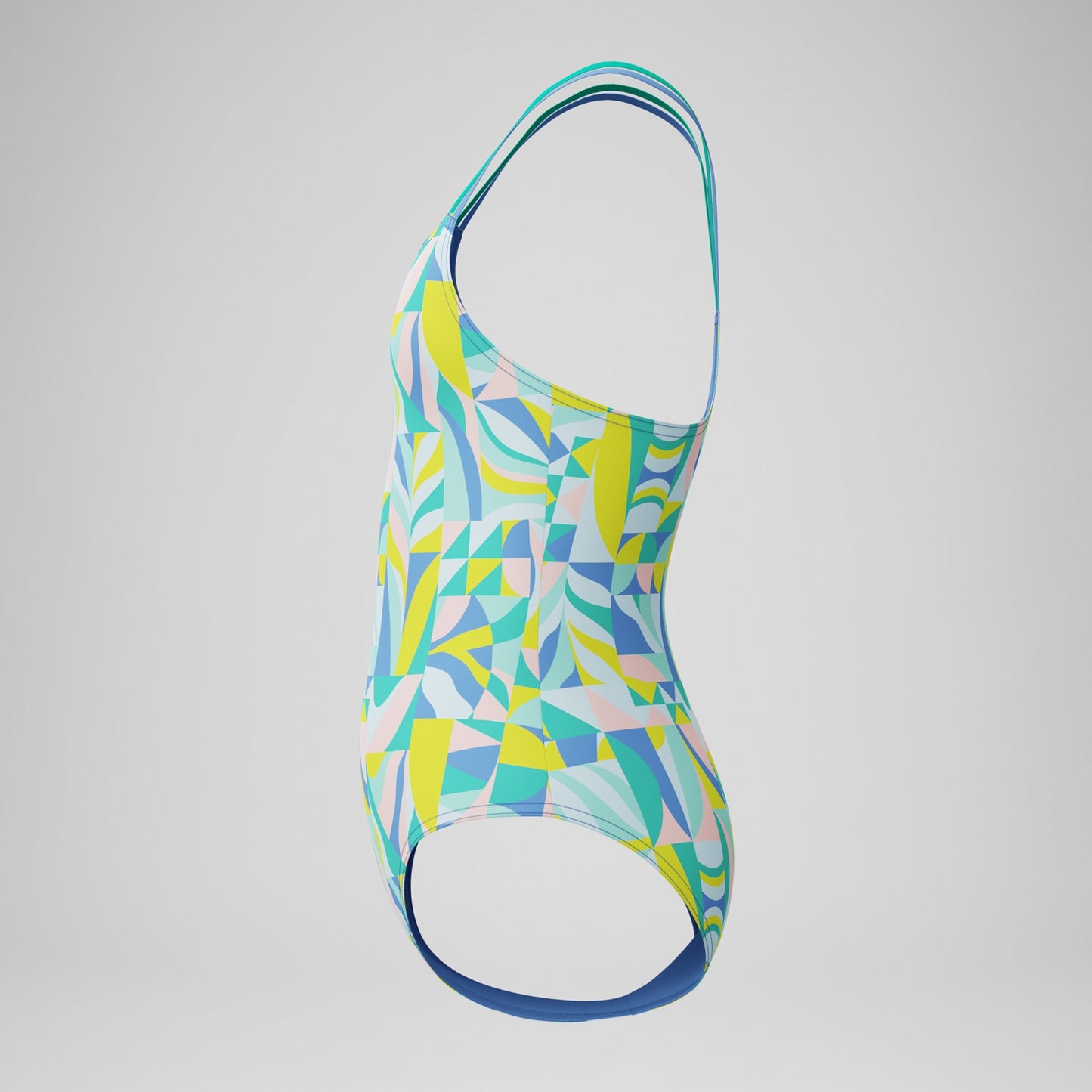 Speedo Strappy Printed One Piece Swimsuit Marine Green 4