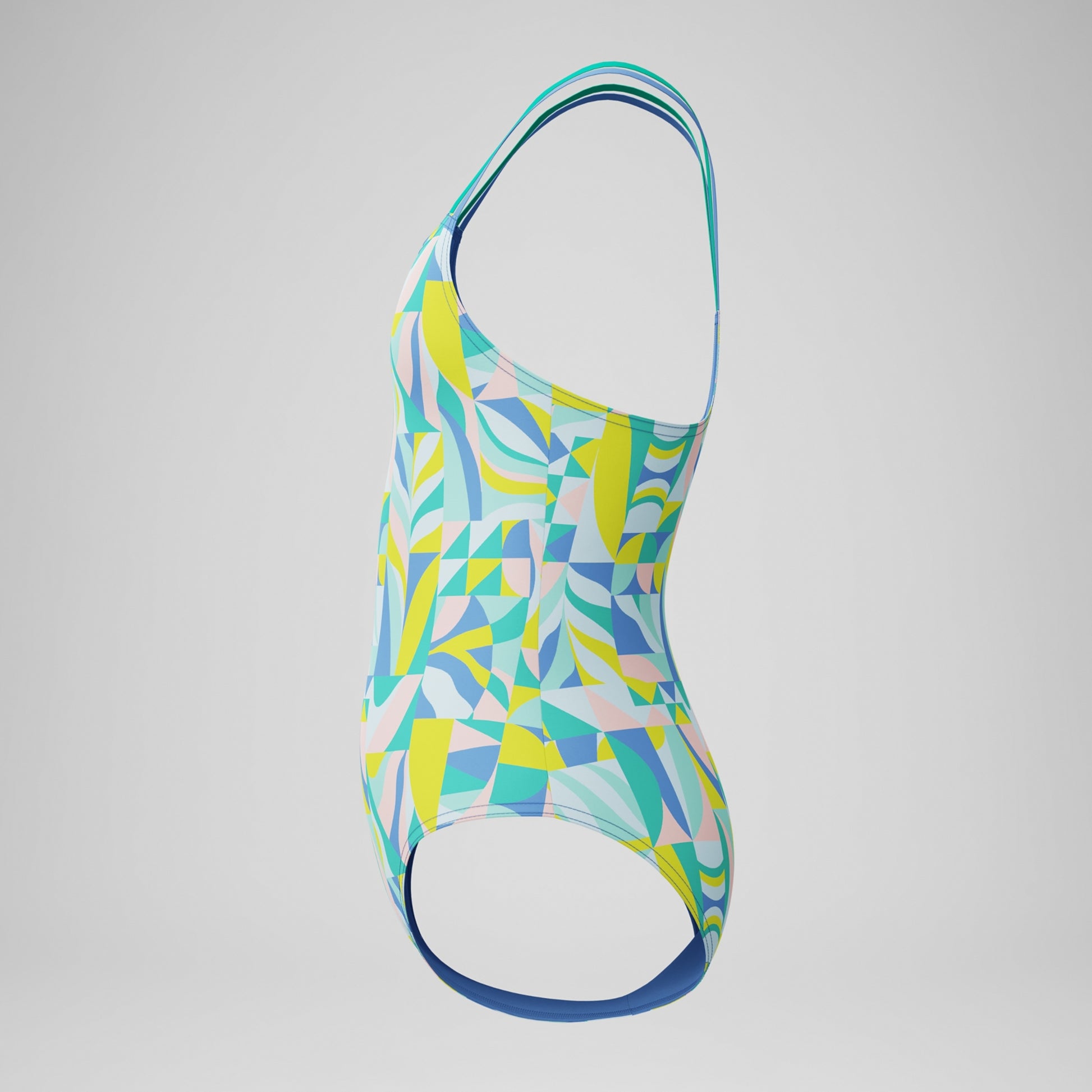 Speedo Strappy Printed One Piece Swimsuit Marine Green 4