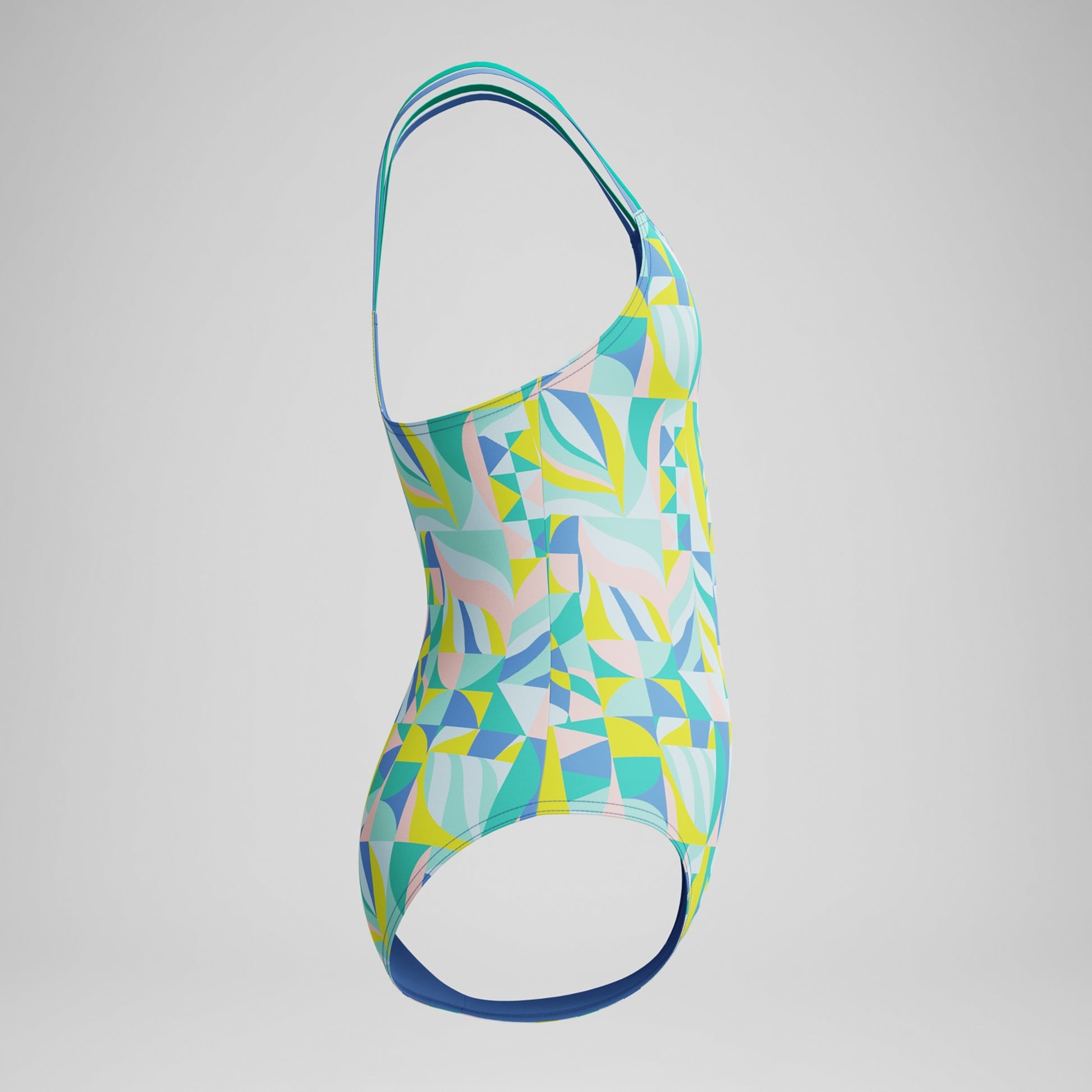 Speedo Strappy Printed One Piece Swimsuit Marine Green 5
