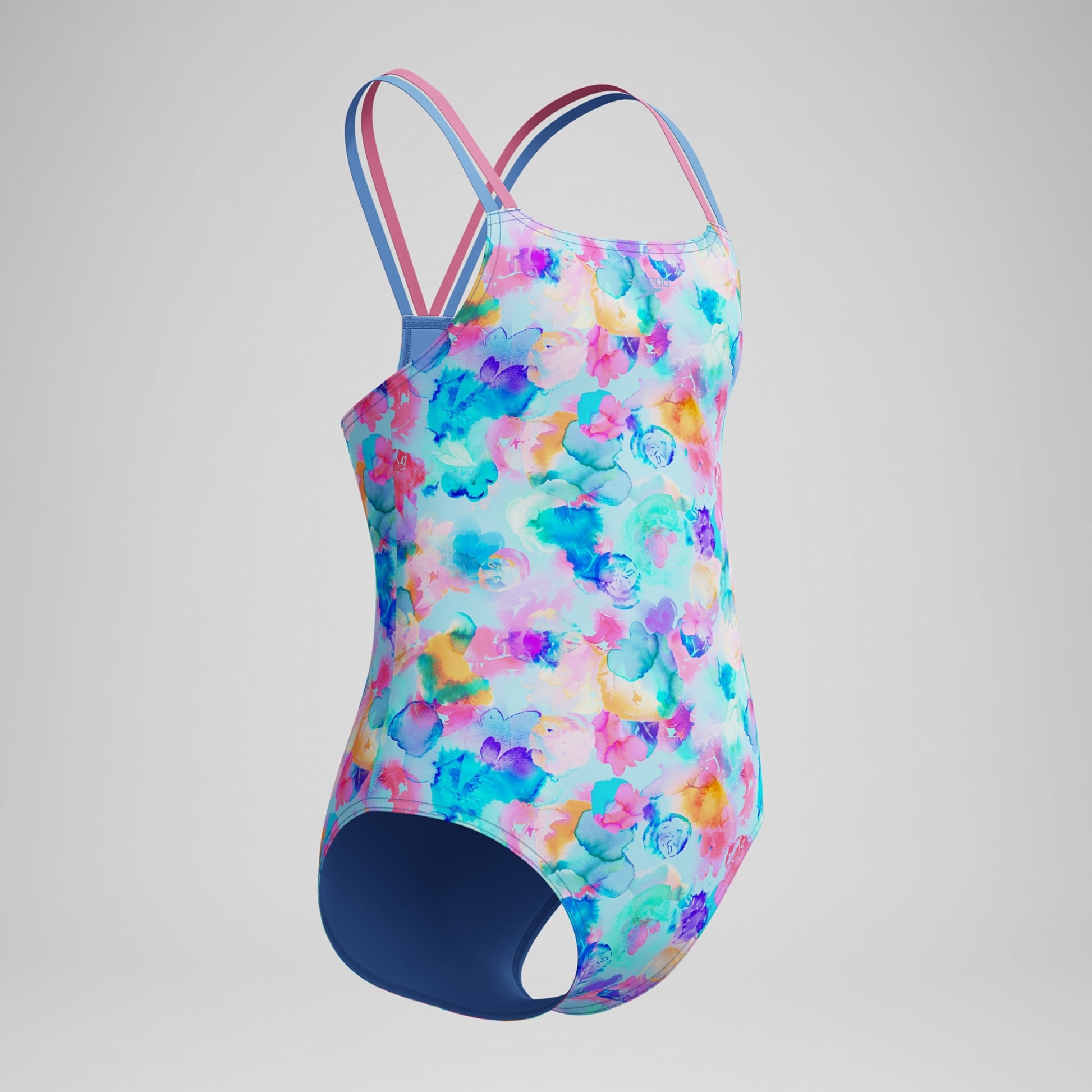 Speedo Strappy Printed One Piece Swimsuit Periwinkle blue 1
