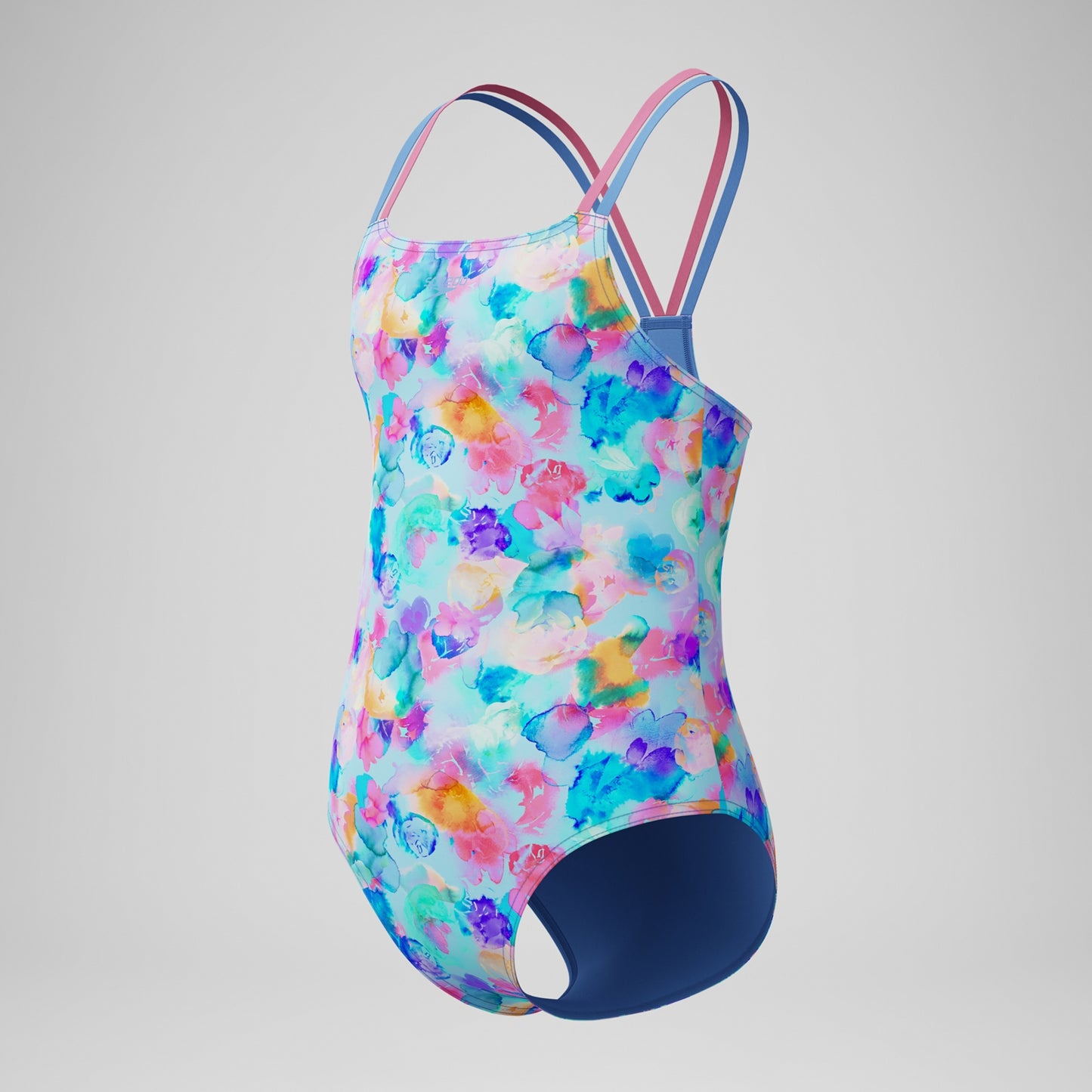 Speedo Strappy Printed One Piece Swimsuit Periwinkle blue 3