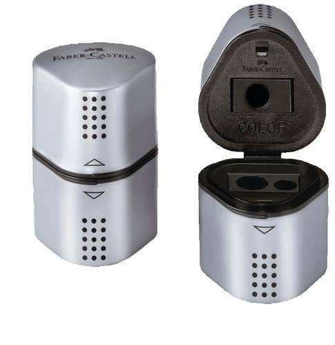 Faber-Castell / Creativity for Kids - Grip Trio Pencil Sharpener, Silver