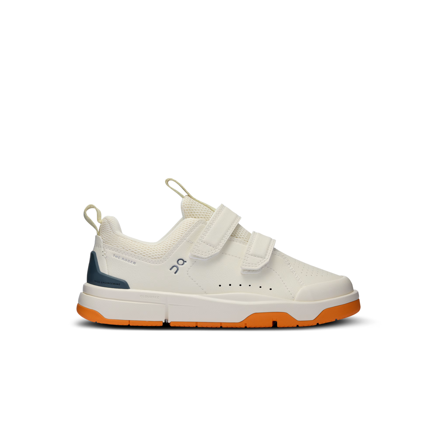 On The Roger Kids Lifestyle Shoe - Ivory | Orange