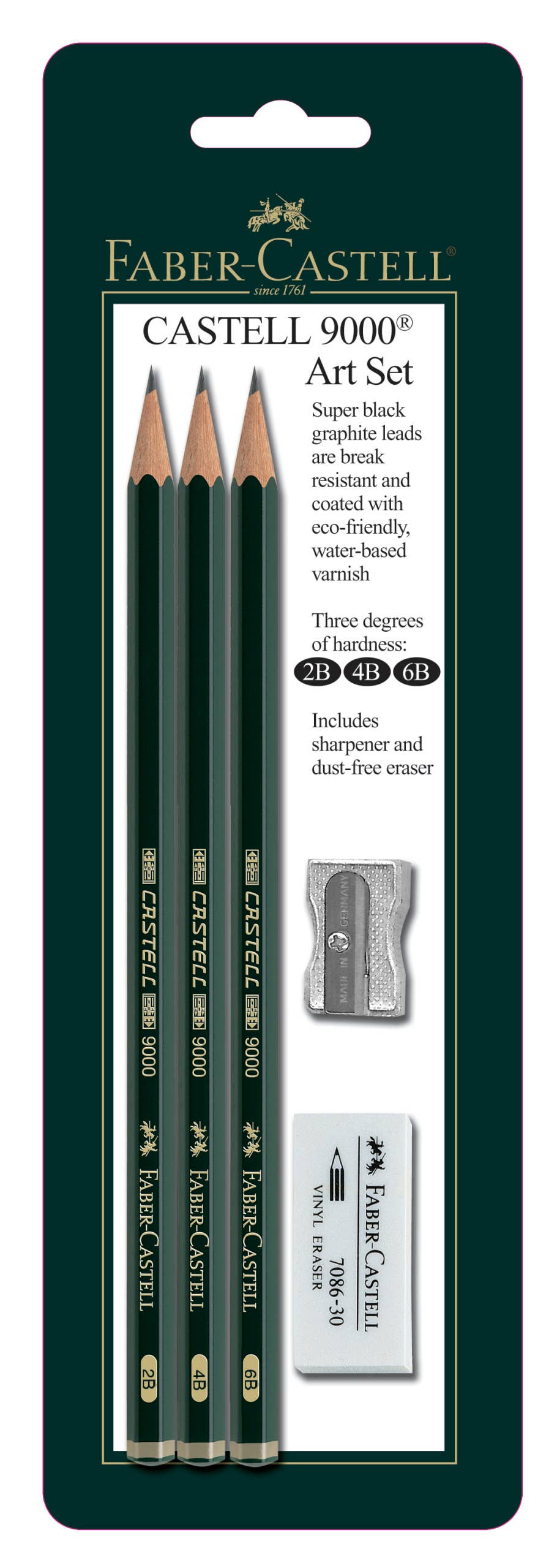 Faber-Castell / Creativity for Kids - Castell 9000 Graphite Pencils, Art Set 2B, 4B, 6B Pencils