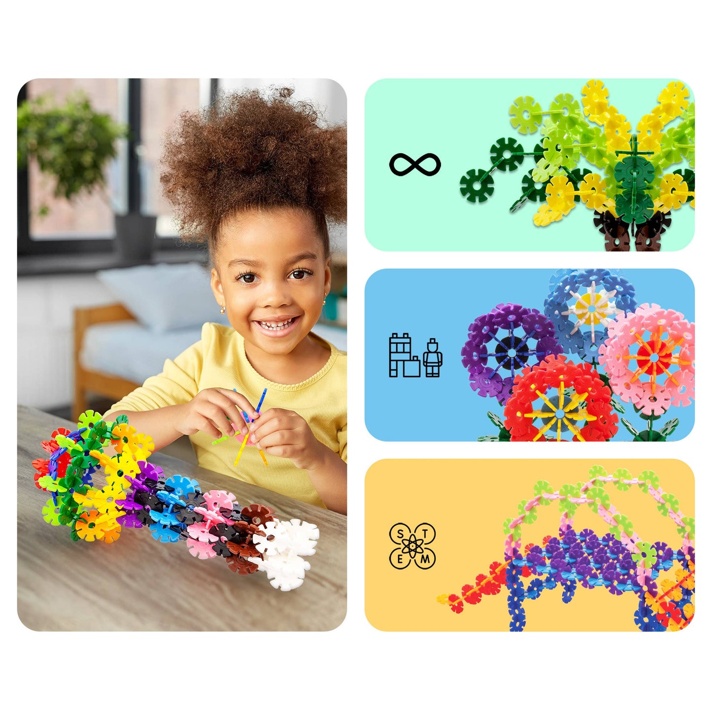 PicassoTiles 108pc Building Chips Interlocking Disc Set