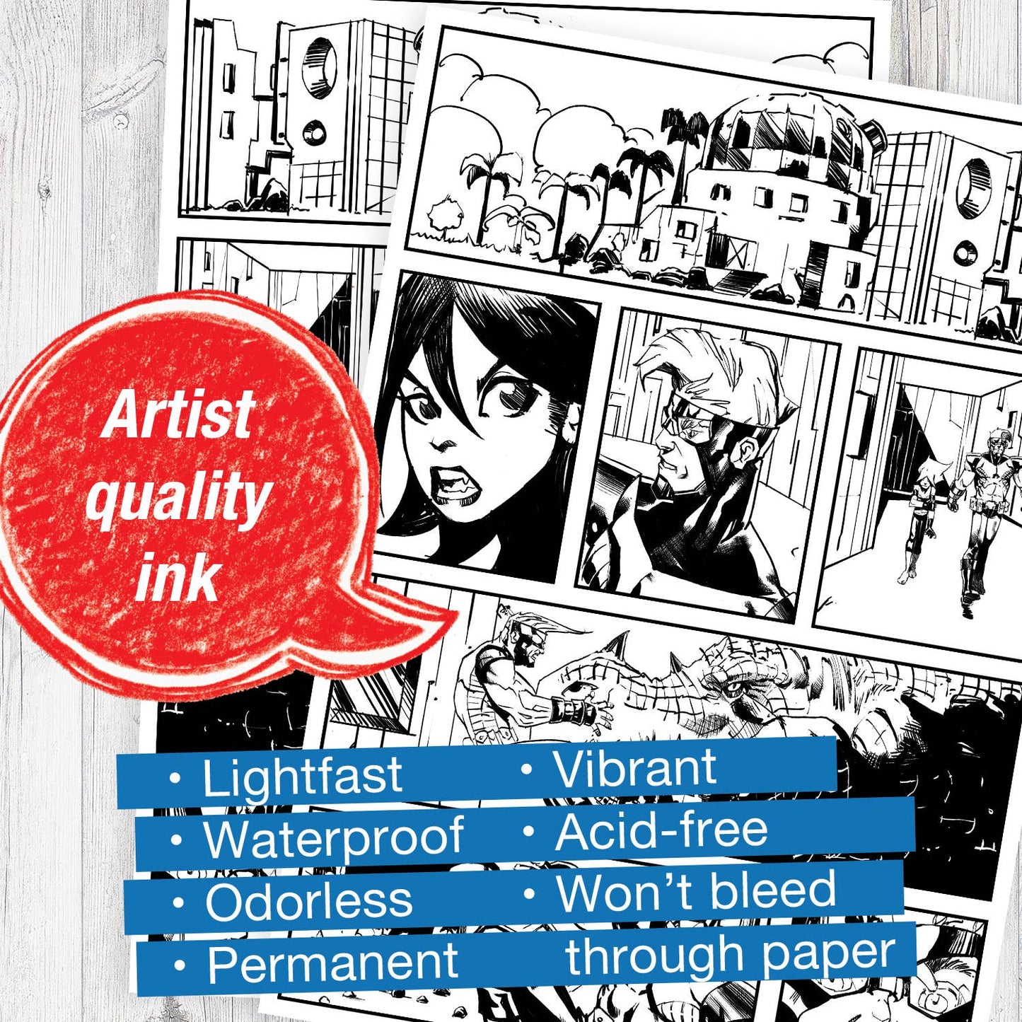 Faber-Castell / Creativity for Kids - Pitt Artist Pen, Manga Black Set - Wallet of 4