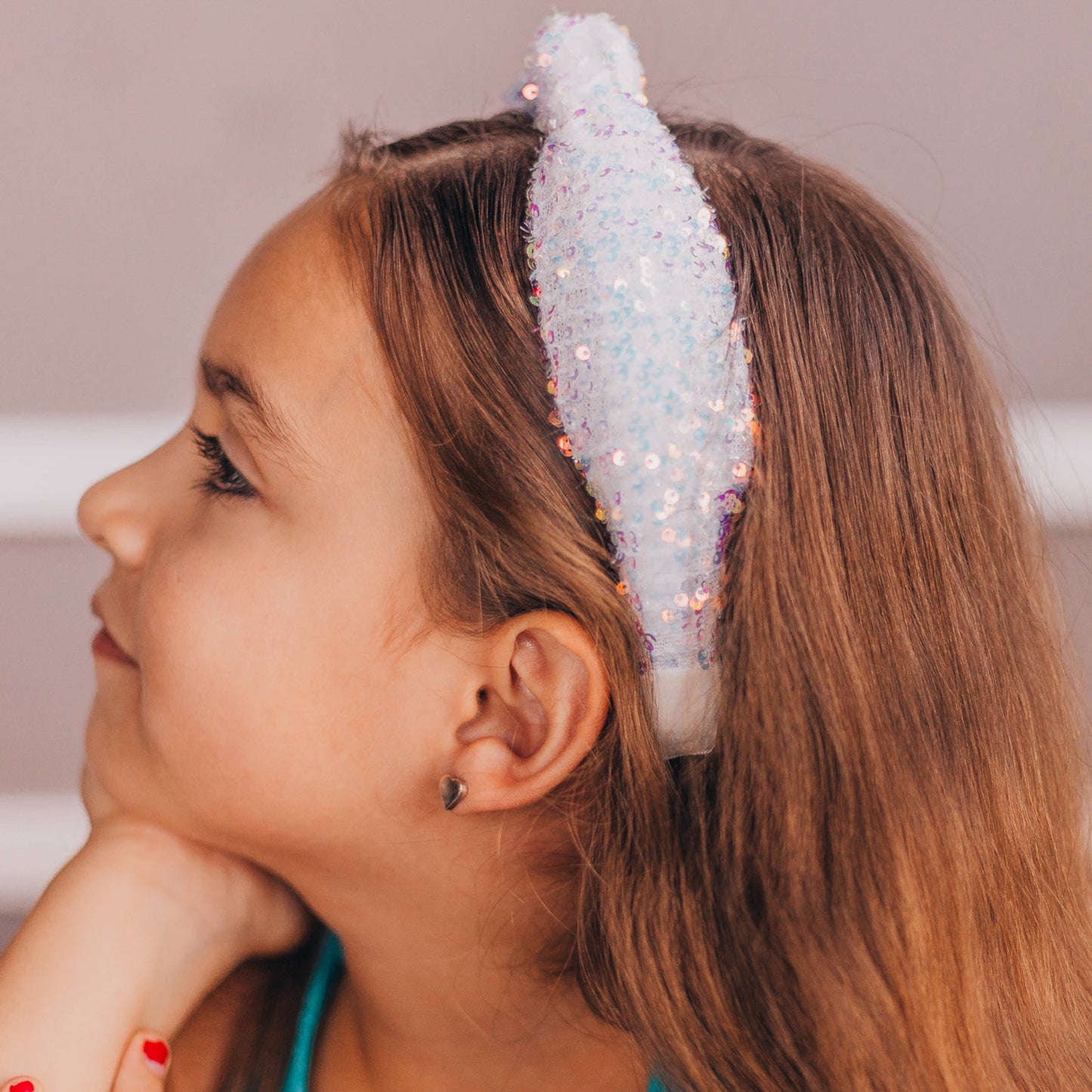 Frog Sac - Kids Knot Headband - Sequin Knotted Hair Band Accessories