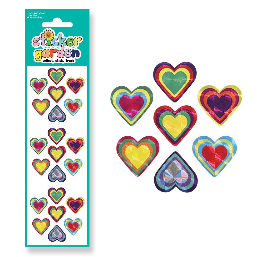 Sticker Garden - Prism Hearts Sticker Sheet