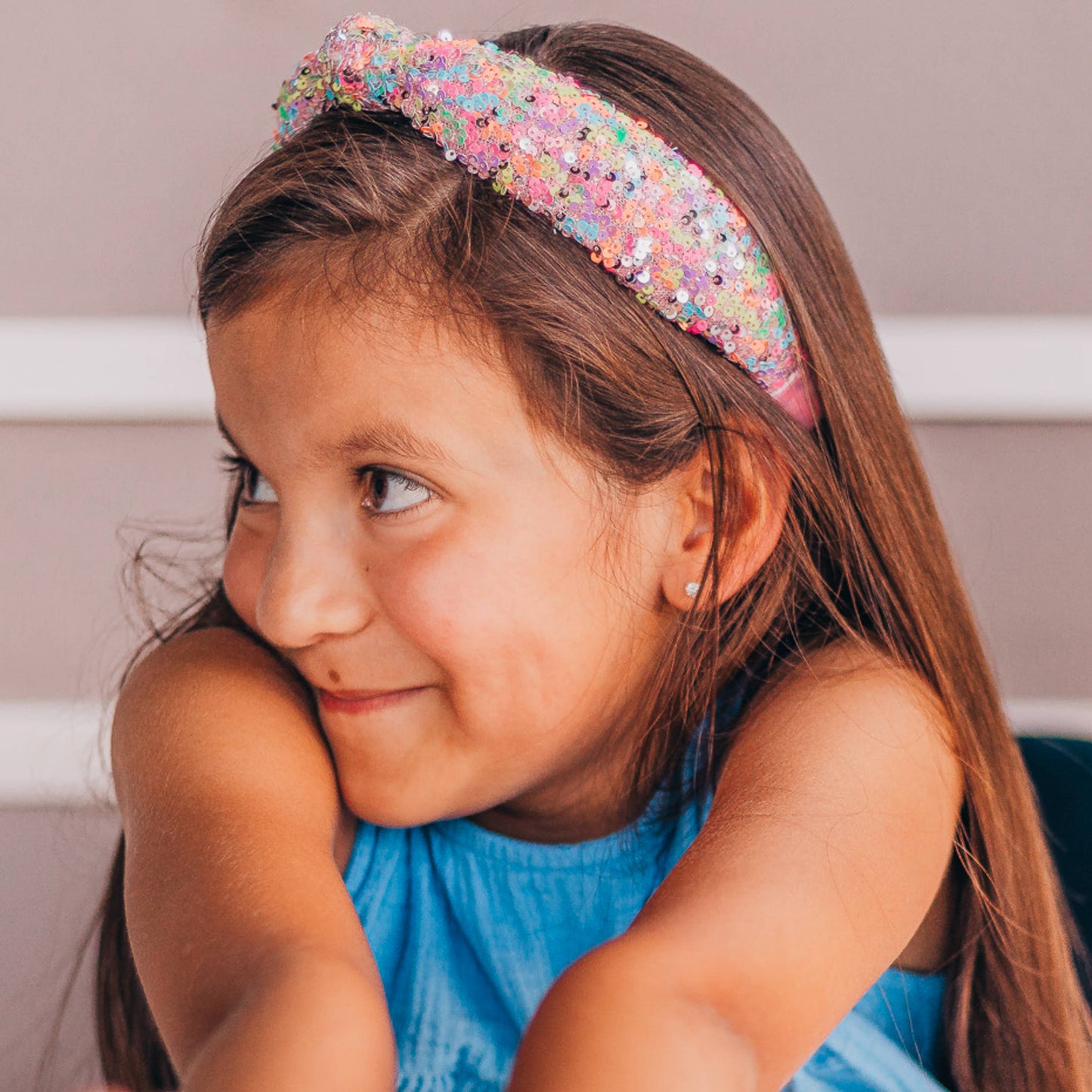 Frog Sac - Kids Knot Headband - Sequin Knotted Hair Band Accessories