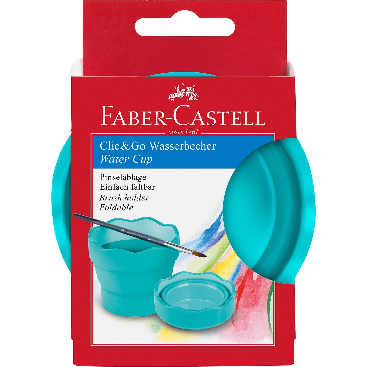 Faber-Castell / Creativity for Kids - Clic & Go Collapsable Water Cup for Painting, Turquoise