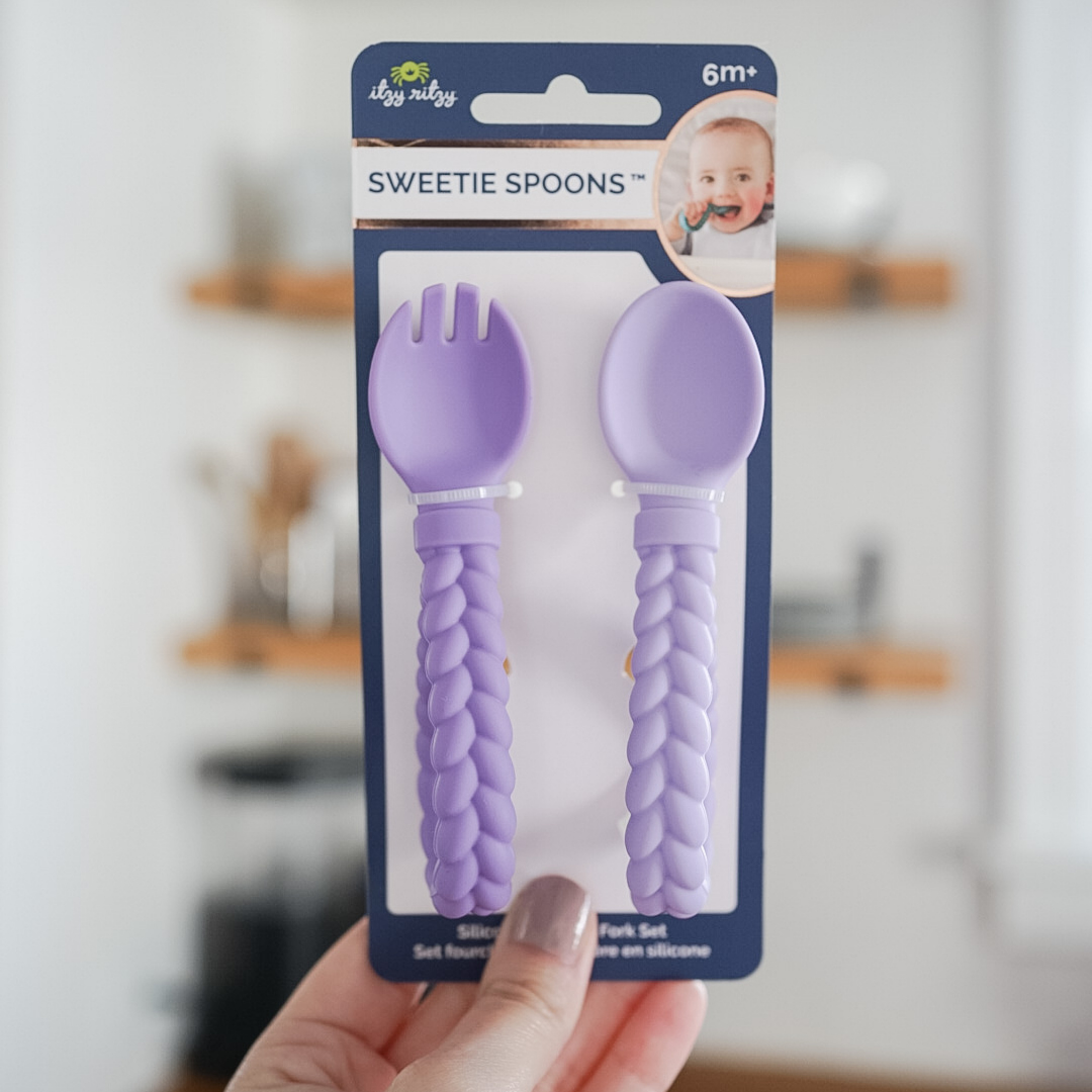 Itzy Ritzy - Sweetie Spoon + Fork Set: Buttercream + Toffee