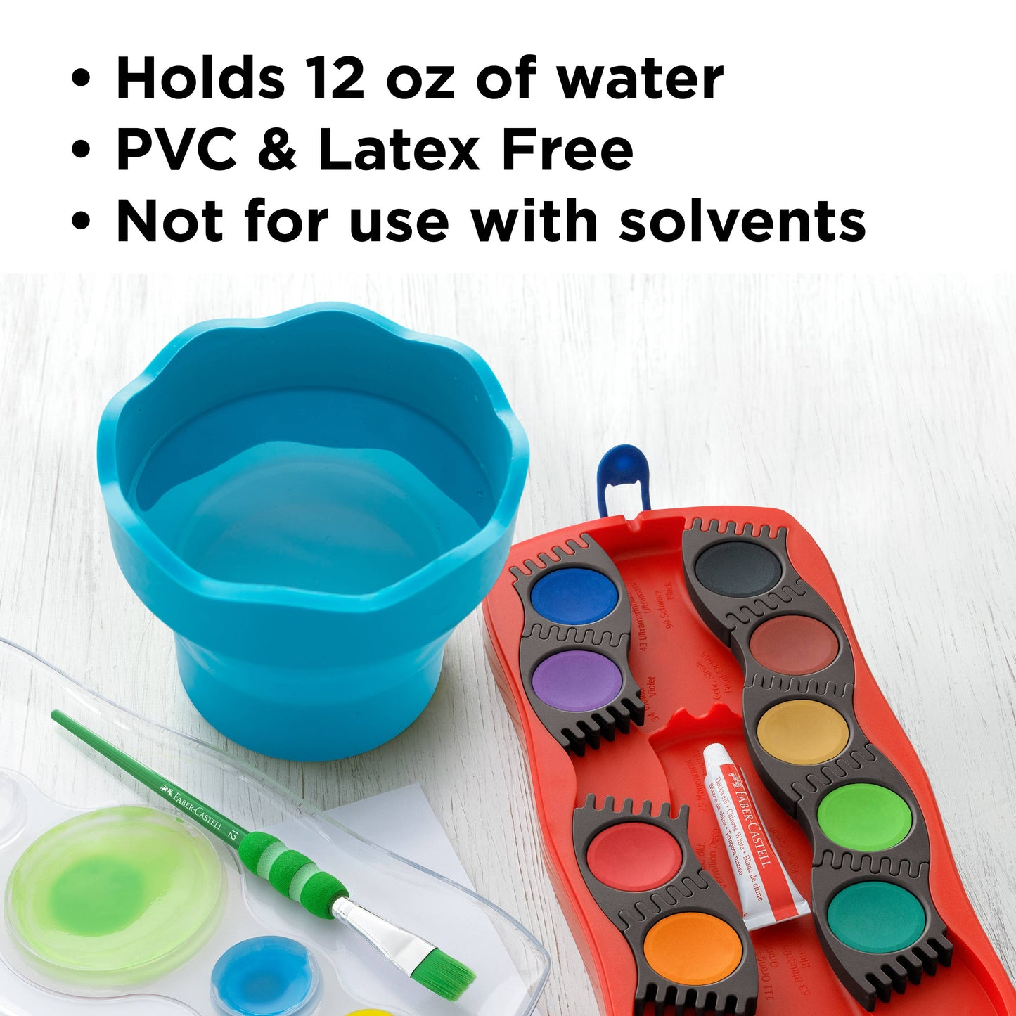 Faber-Castell / Creativity for Kids - Clic & Go Collapsable Water Cup for Painting, Turquoise
