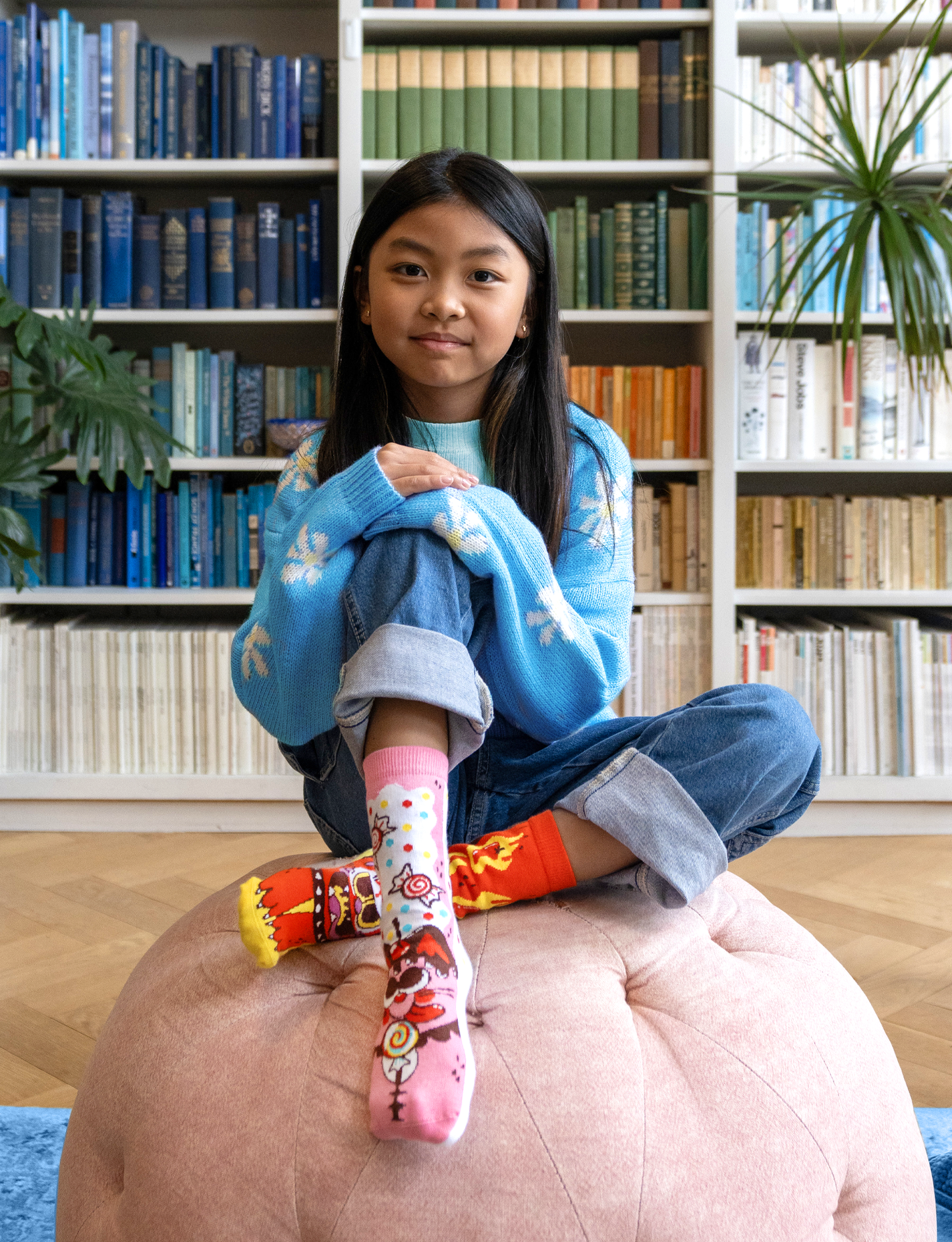 Pals Socks - Purrty Sweet & Feline Spicy Fun Grippy Cat Socks for Kids