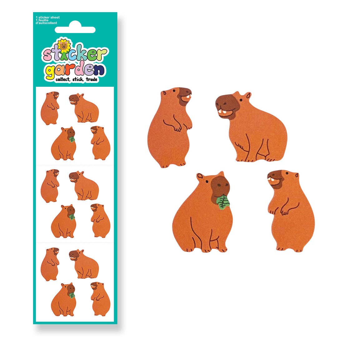 Sticker Garden - Glossy Capybara Sticker Sheet