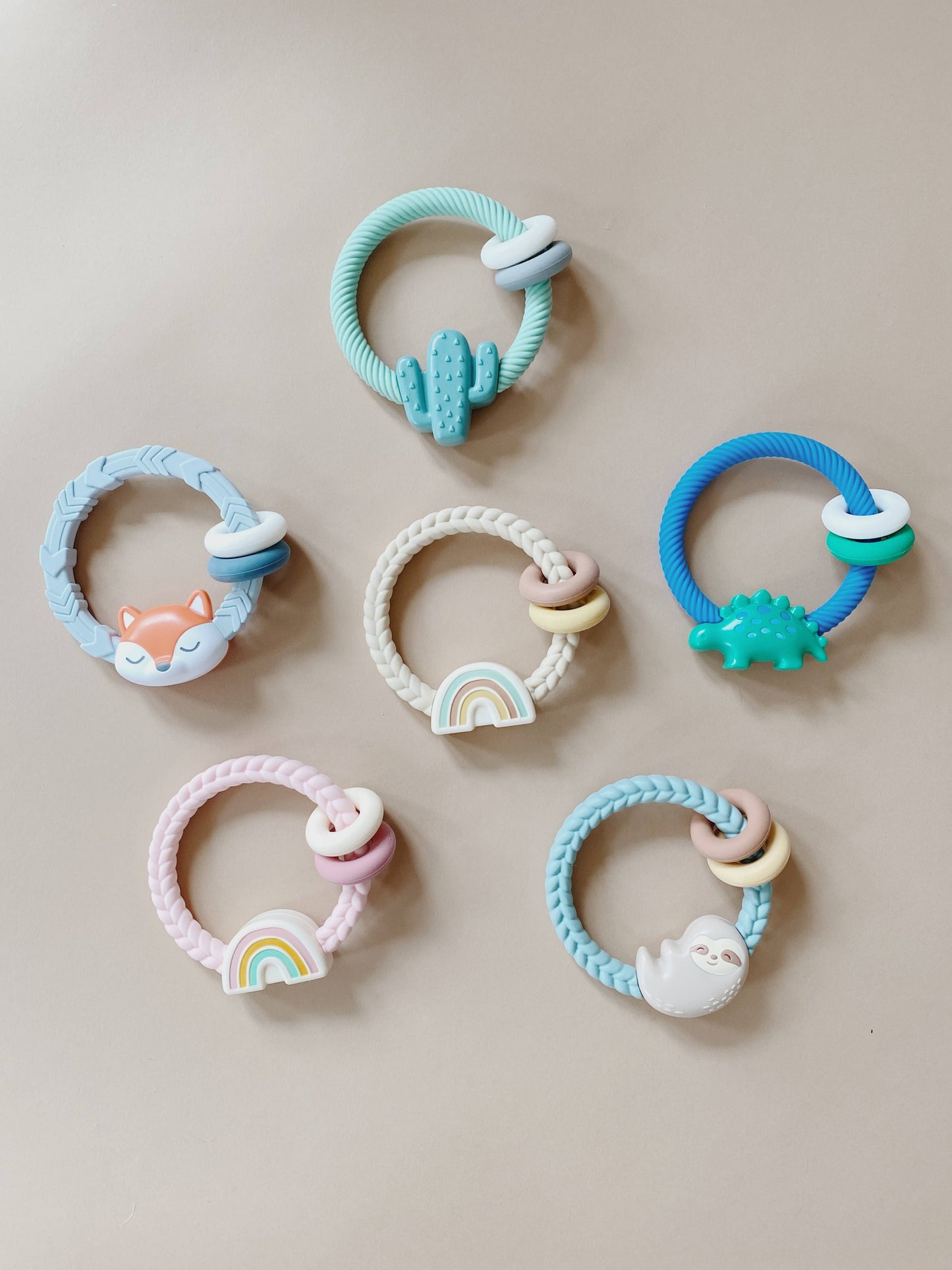 Itzy Ritzy - Ritzy Rattle Silicone Teether Rattles: Rainbow