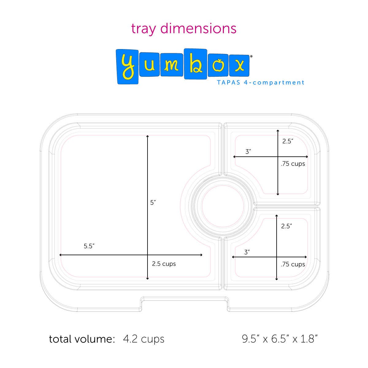 Yumbox -  Tapas 4 Compartment Bento Lunch Box