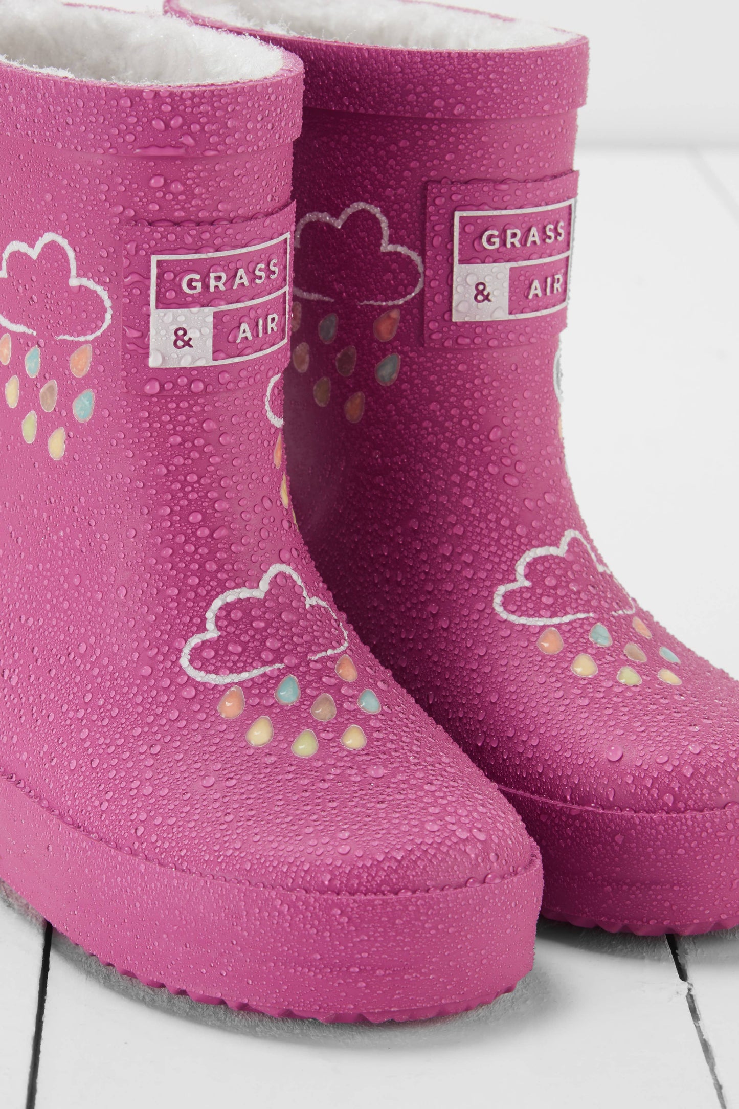 Grass & Air - Ochre Colour-Changing Kids Winter Wellies