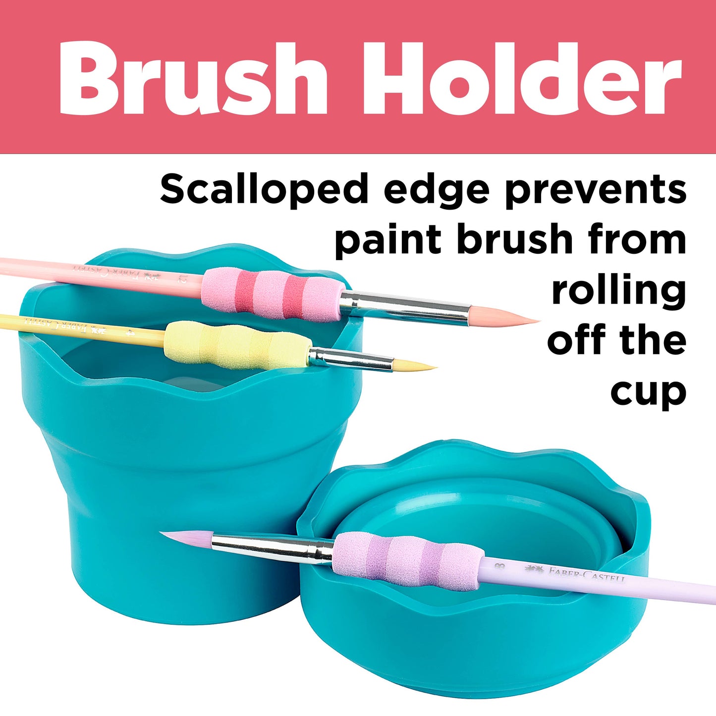 Faber-Castell / Creativity for Kids - Clic & Go Collapsable Water Cup for Painting, Turquoise