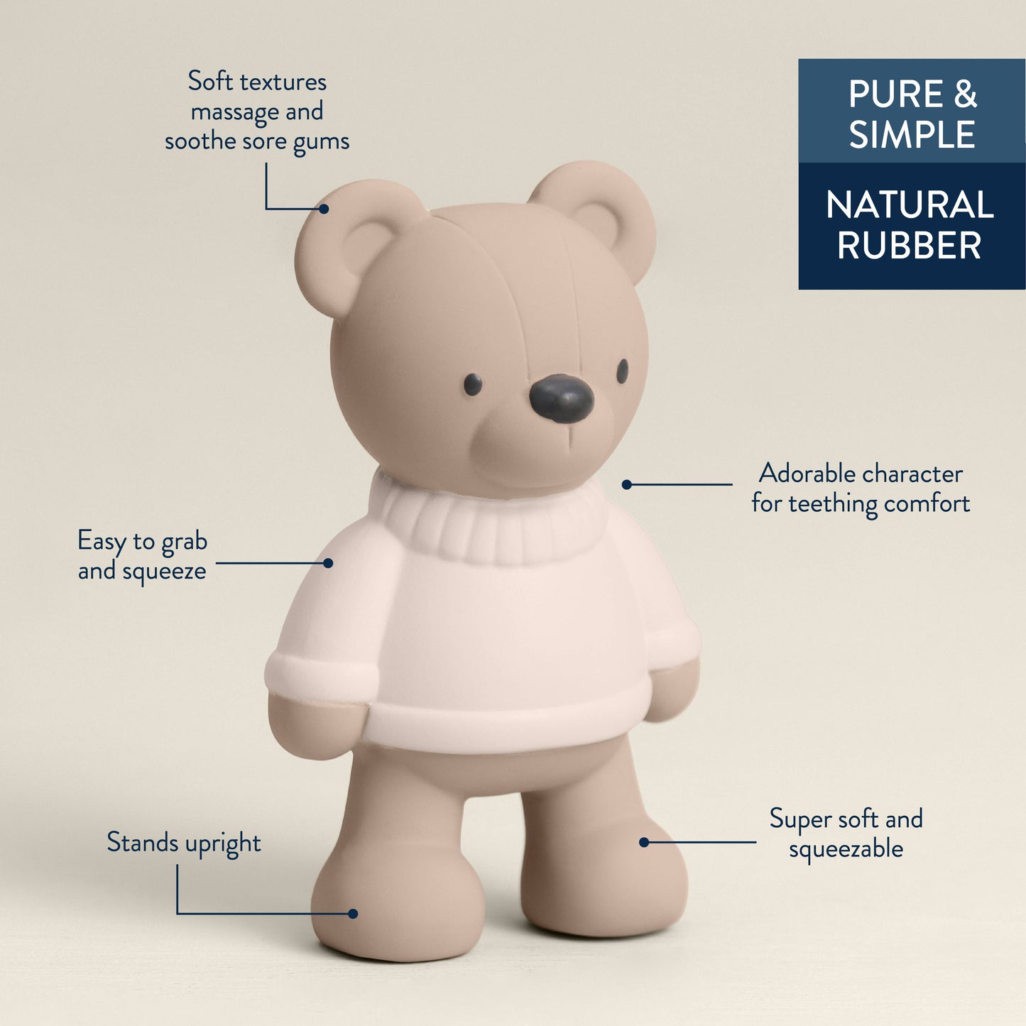 Itzy Ritzy -  Chew Crew: Bear Natural Rubber Teether
