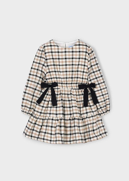 Mayoral Girl's Plaid Dress with Bow Details