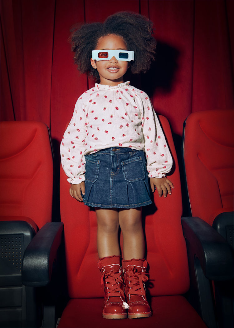 Mayoral - Flowy Bambula Shirt Strawberry Print
