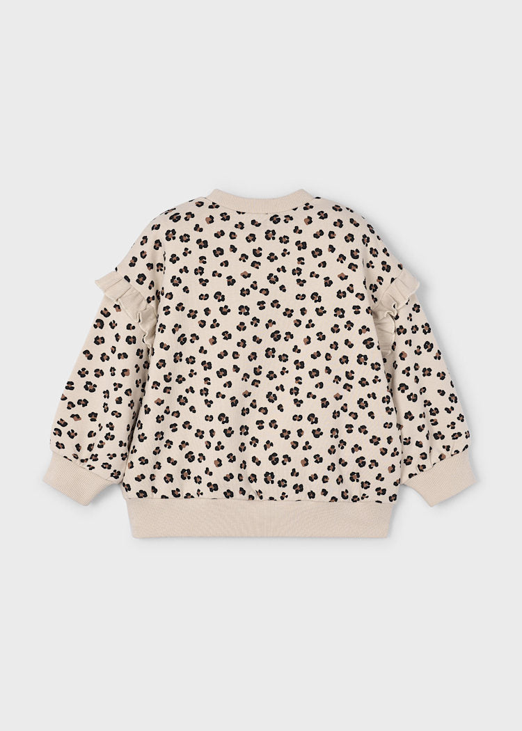 Mayoral - Sweatshirt with Ruffled Sleeves Leopard Print