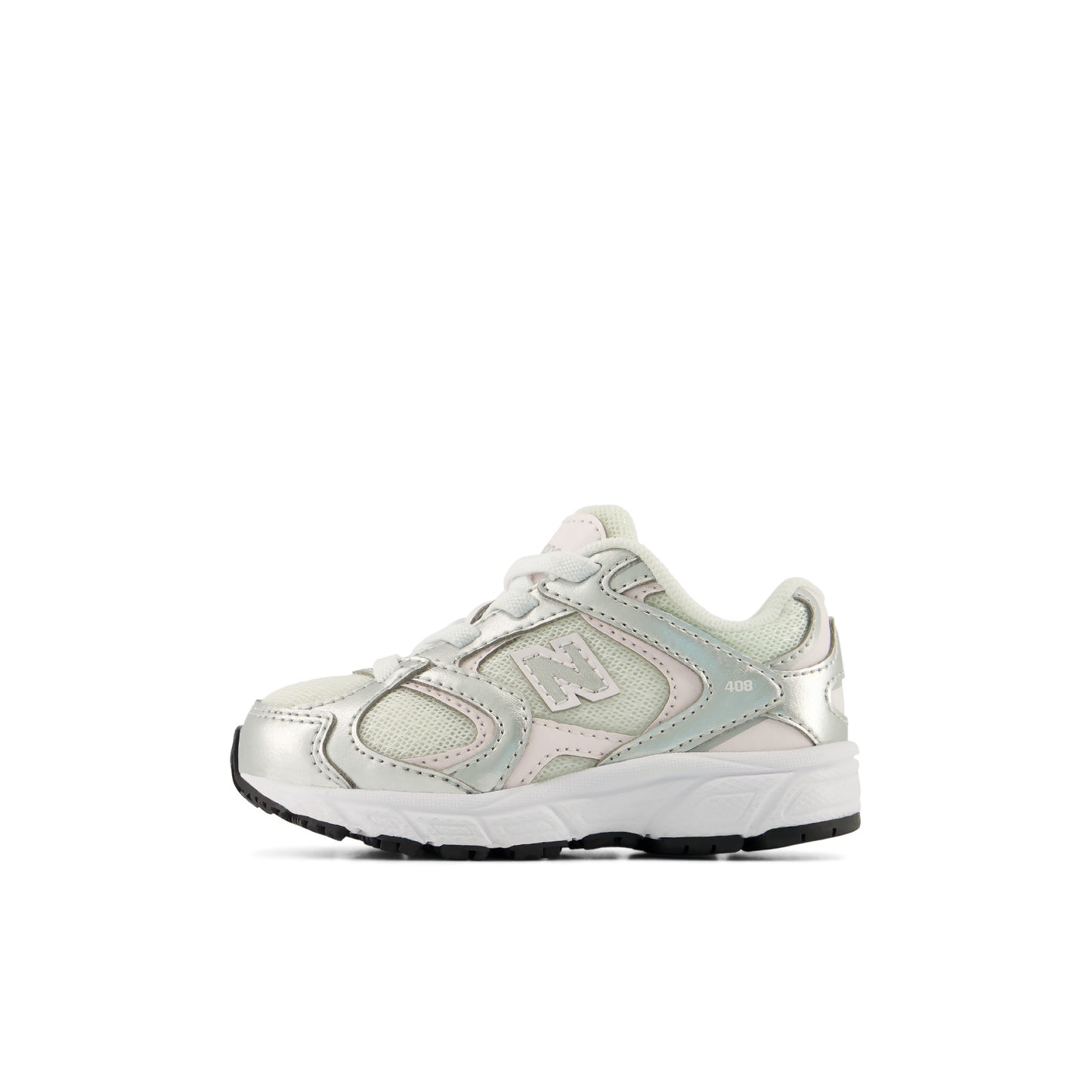 New Balance 408 Toddler Bungee Lace Sneaker Light Silver Metallic